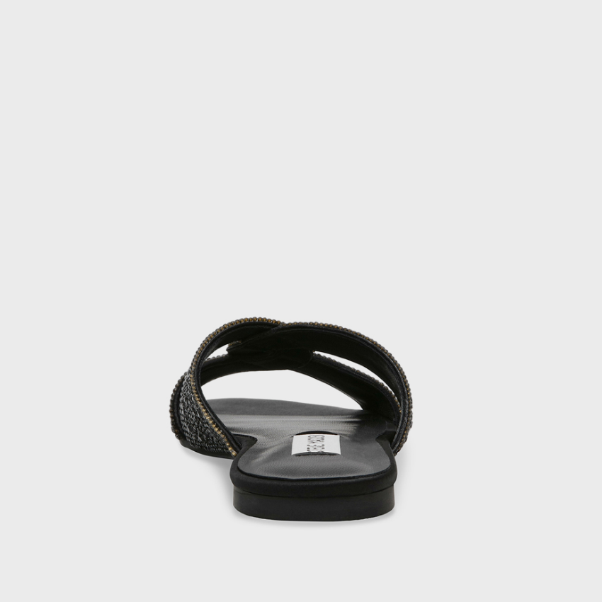Steve Madden Musa Black Flat Sandals Steve Madden