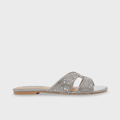 Steve Madden Musa Silver Flat Sandals Steve Madden
