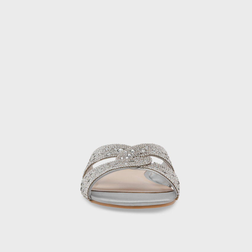 Steve Madden Musa Silver Flat Sandals Steve Madden