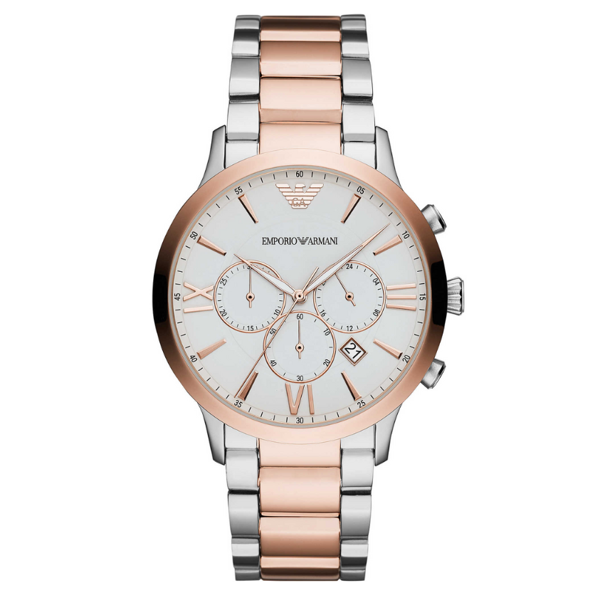 Emporio Armani AR11209 Men’s Chronograph Watch – Rose Gold Steel & White Dial