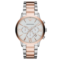 Emporio Armani AR11209 Men’s Chronograph Watch – Rose Gold Steel & White Dial