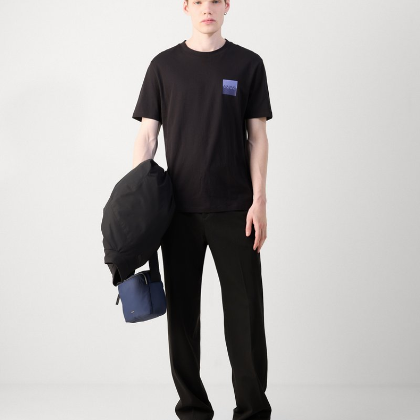 HUGO DAPUSI Cotton T-Shirt | Black Hugo Boss
