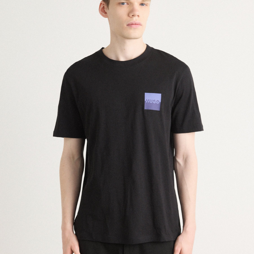 HUGO DAPUSI Cotton T-Shirt | Black Hugo Boss