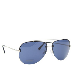 Tom Ford BRAD - 02 FT 0584 Shiny Palladium / Blue Aviator Sunglasses