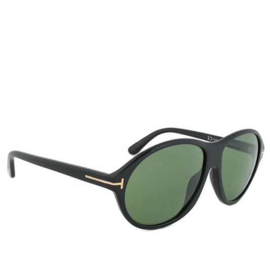 Tomford Oval Black Frame & Green Mirrored Sunglasses For Women - Tyler TF398 01N