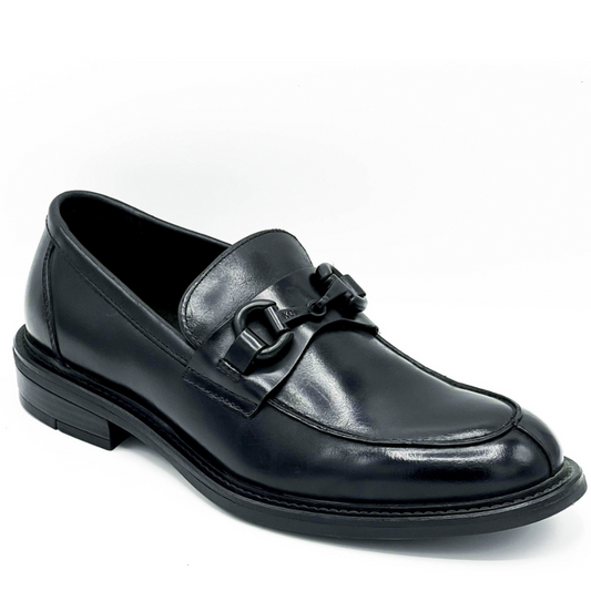 Kenneth Cole Men Shoes-LOAFER Class 2.0 Bit Strap Leather BLACK