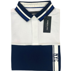 Kenneth Cole Polo Shirt-Black & Blue collar