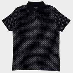 Kenneth Cole Polo Shirt-Black Alphabet