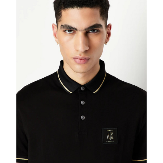 ARMANI EXCHANGE Icon Jersey Polo T-Shirt Black