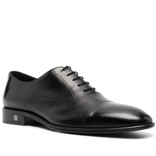 Roberto Cavalli Men Shoes logo-charm leather lace-up Black