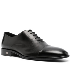 Roberto Cavalli Men Shoes logo-charm leather lace-up Black 18750-A