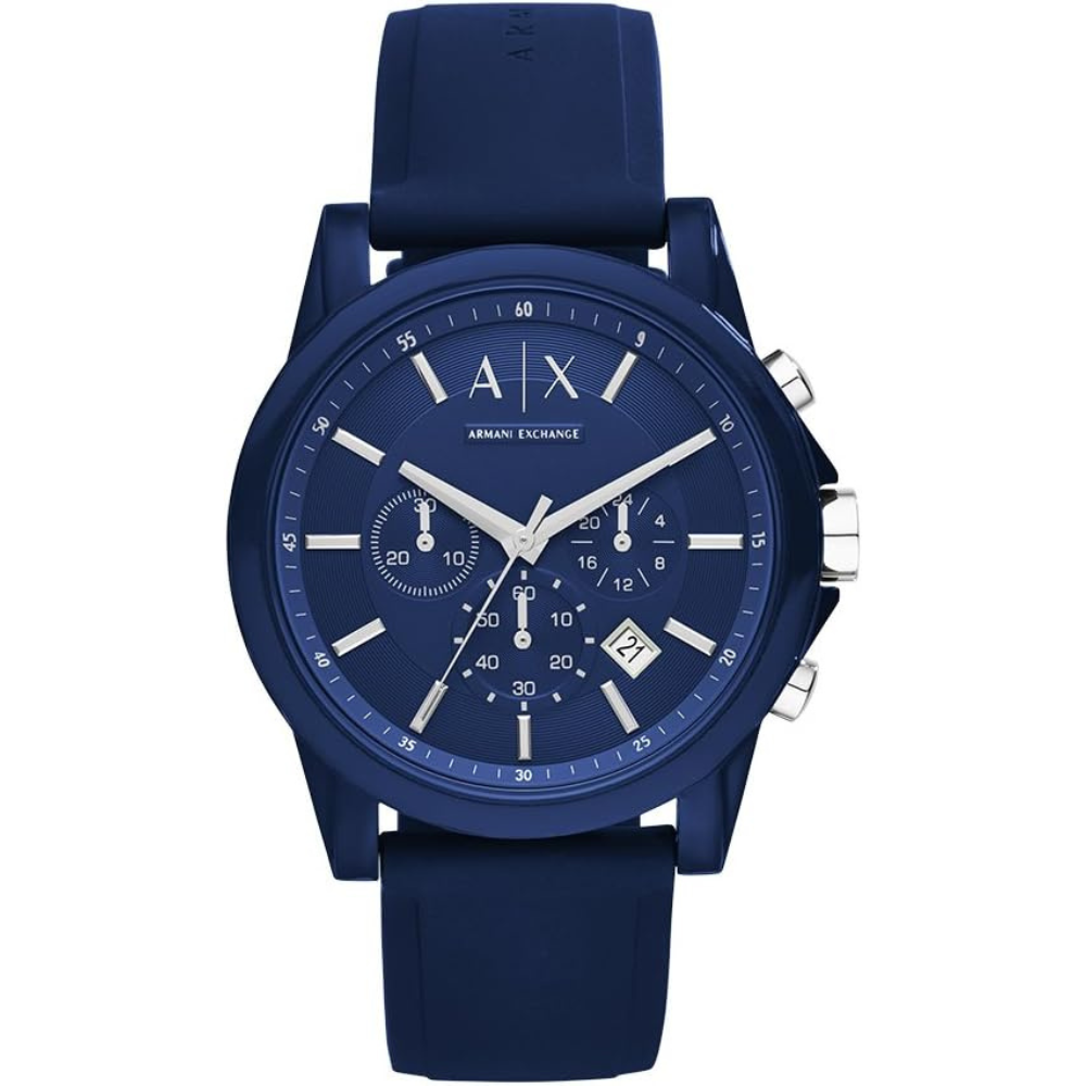 Armani Exchange Men's Chronograph Dress Watch Silicone Band AX1327