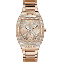 GUESS Factory Rose Gold-Tone Square Multifunction Watch