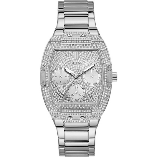 GUESS Crystal Accented Square Watch