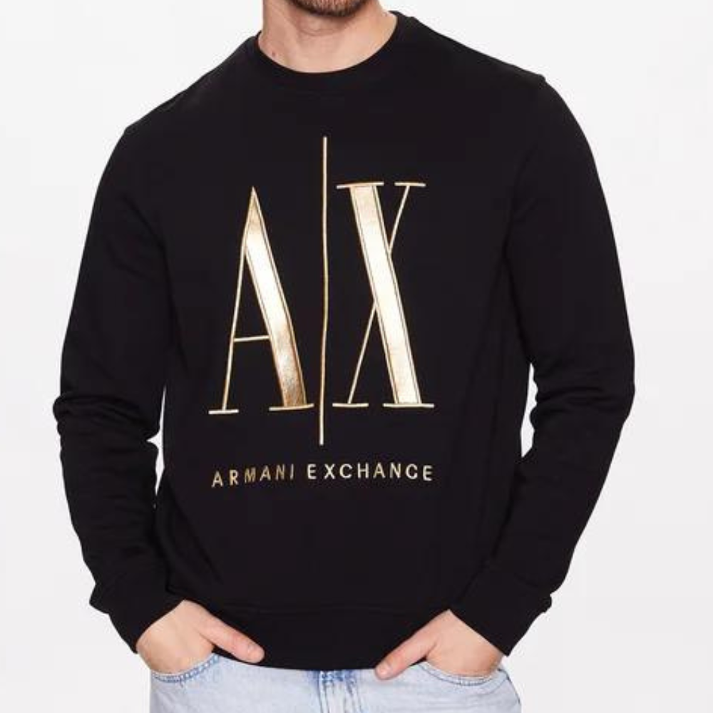 Armani Exchange Sweatshirt 8NZMPQ ZJ1ZZ 1200 Black Regular Fit