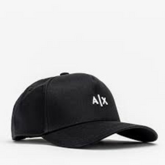 Armani Exchange 954112 CC571 00121 Men's Cap AX Logo Black, Black