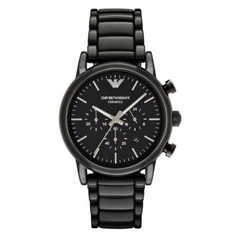 Emporio Armani Men’s Chronograph Quartz Stainless Steel Black Dial Watch AR1507