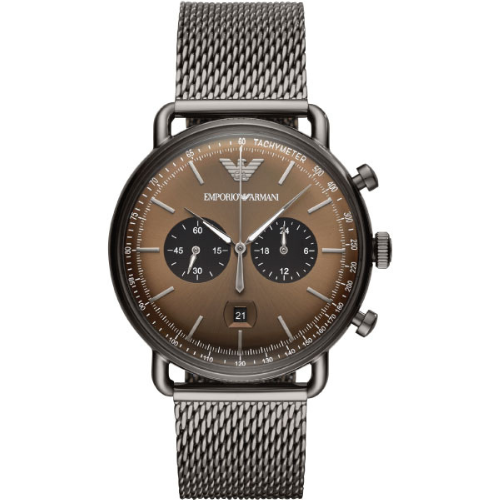 Emporio Armani Men’s Quartz Chronograph Stainless Steel Brown Dial Watch AR11141