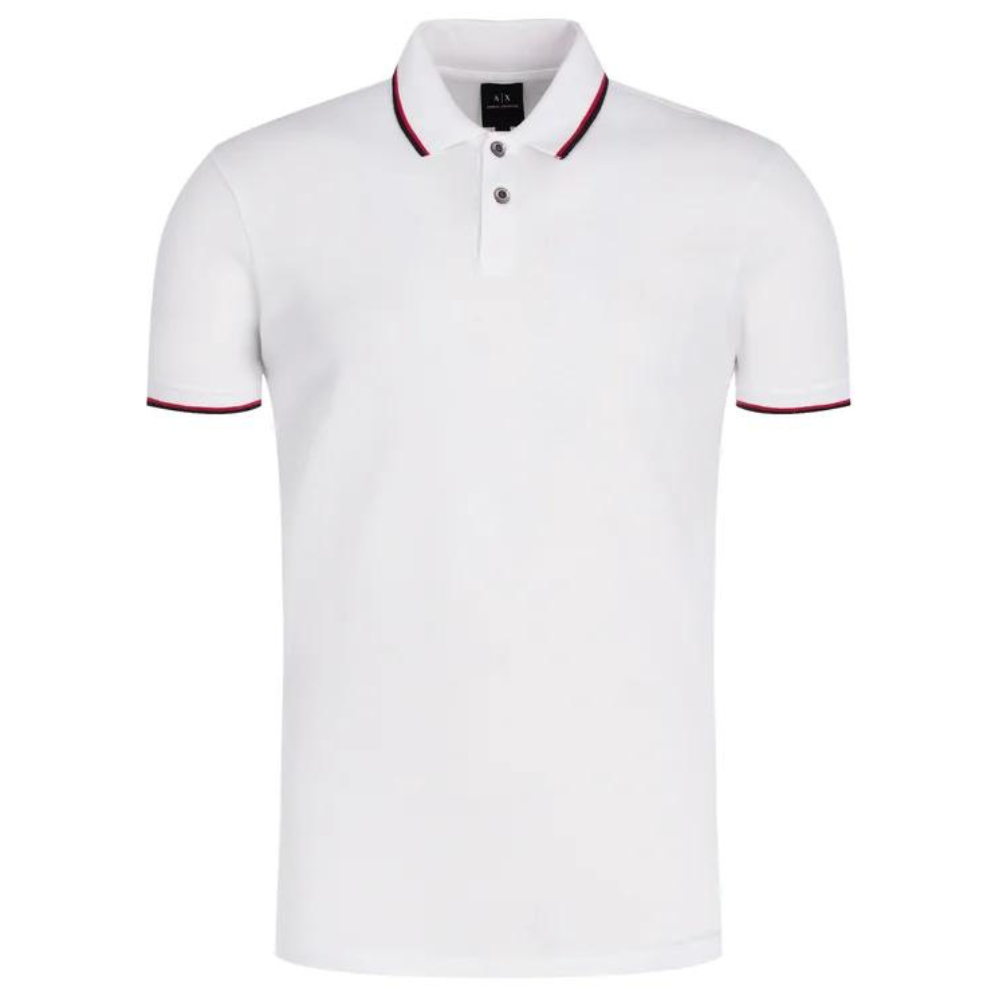 Armani Exchange Polo Shirt 8NZF75 Z8M5Z 1100 White Regular Fit