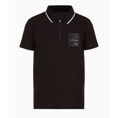 Armani Exchange Regular Fit Zippered Polo T Shirt