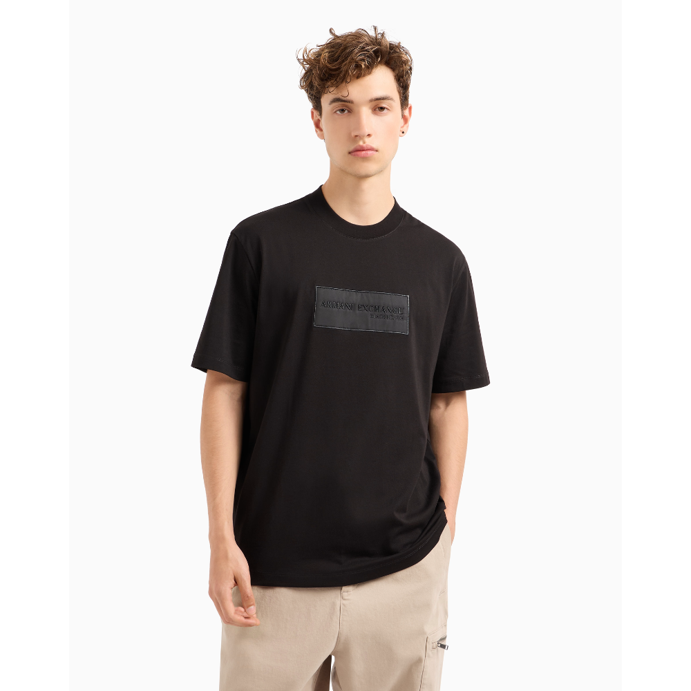 Armani Exchange RELAXED FIT T-SHIRT WITH LOGO APPLICATION