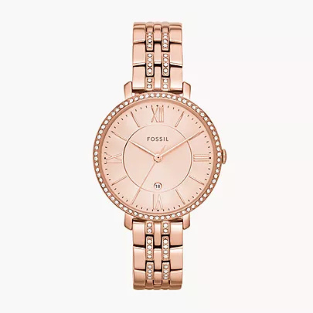 Fossil Jacqueline Three-Hand Rose Gold-Tone Stainless Steel Watch