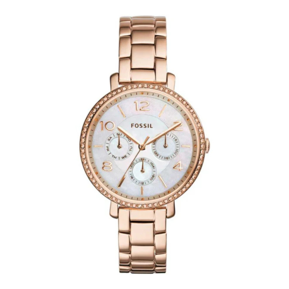 Fossil Jacqueline Rose Gold Stainless Steel Mother Of Pearl Dial Quartz Watch for Ladies