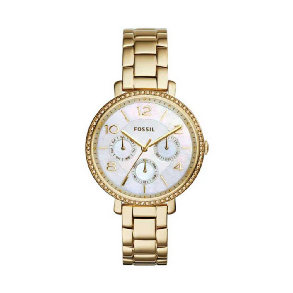 Fossil Jacqueline Gold Stainless Steel Mother Of Pearl Dial Quartz Watch for Ladies