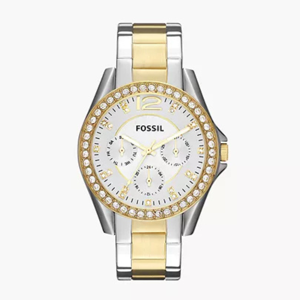 Fossil Riley Multifunction Two-Tone Stainless Steel Watch Women