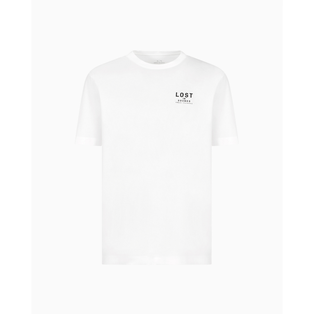 Armani Exchange Regular fit T-shirt with print on the chest Off-White