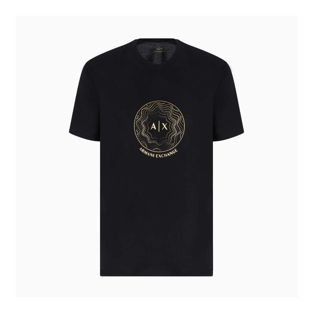 Armani Exchange Regular fit T-shirt with golden rhinestones