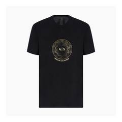 Armani Exchange Regular fit T-shirt with golden rhinestones