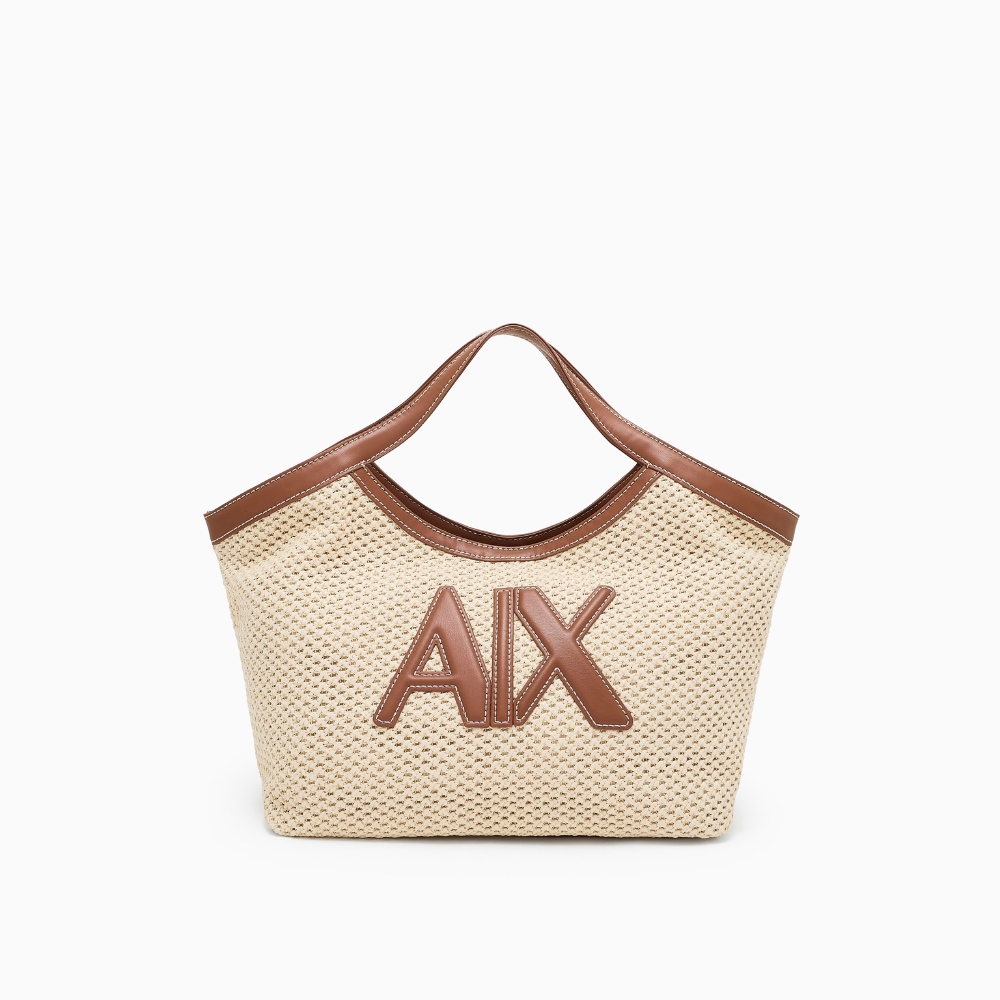 Armani Exchange Woven fabric handbag with logo