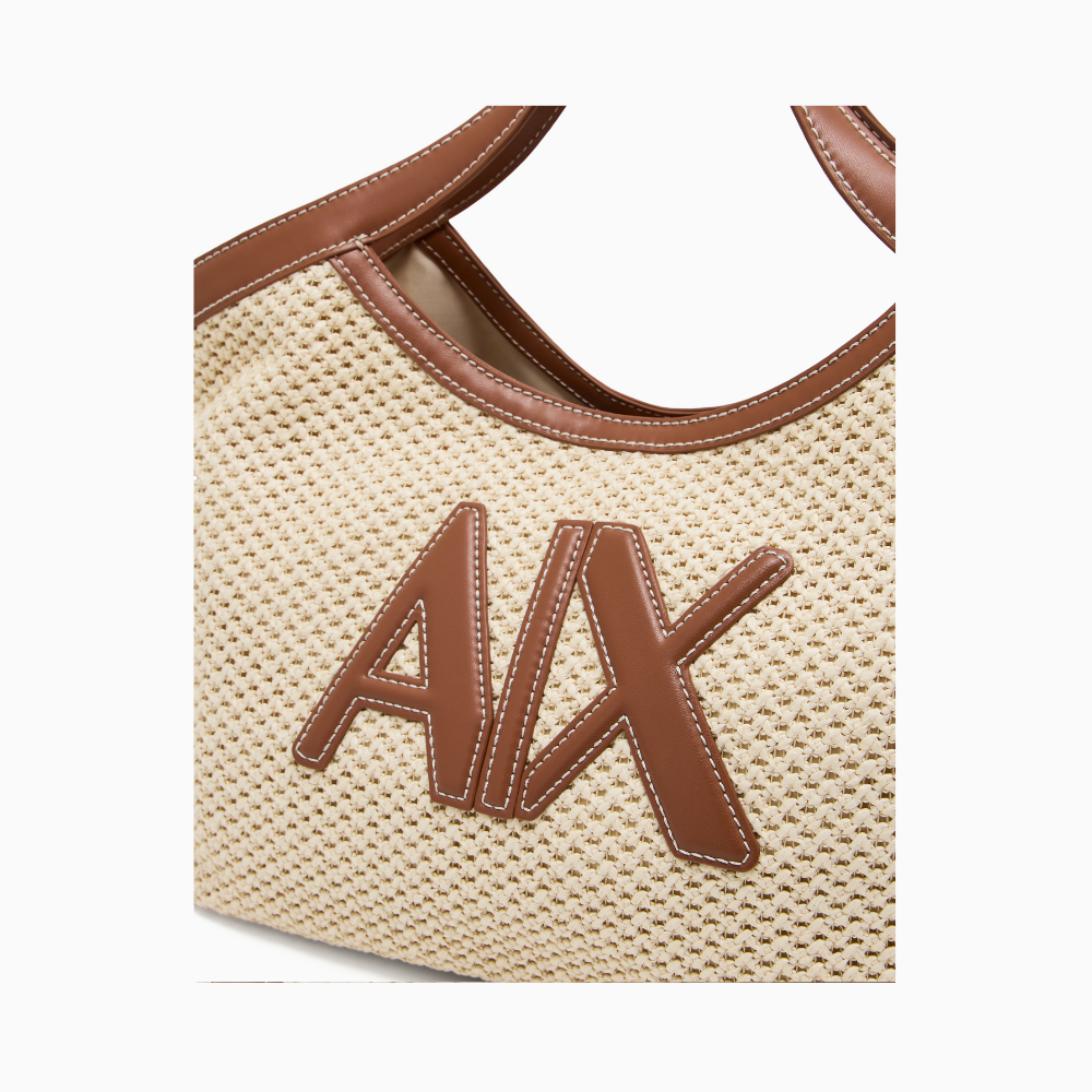 Armani Exchange Woven fabric handbag with logo