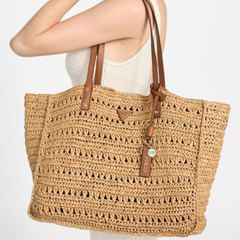 GUESS IRENE TOTE BAG NATURAL COGNAC