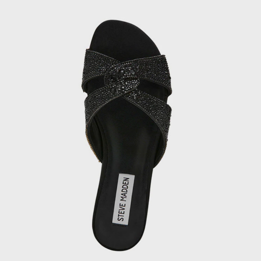 Steve Madden Musa Black Flat Sandals