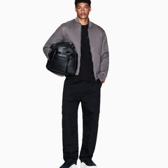 Armani Exchange Geometric Quilted Bomber Jacket – DARK GULL GREY