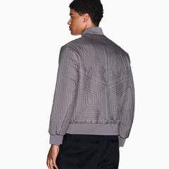 Armani Exchange Geometric Quilted Bomber Jacket – DARK GULL GREY