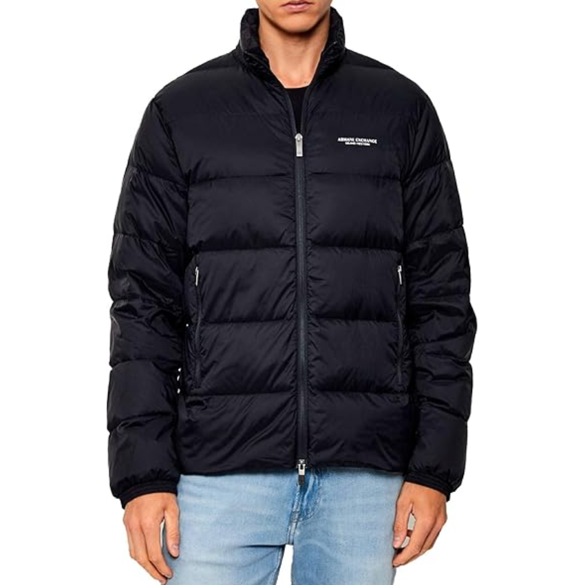 Armani Exchange Men’s Woven Down Jacket – Deep Navy