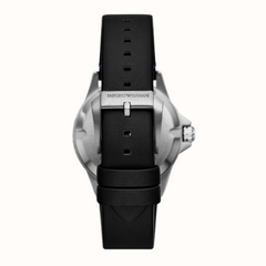 Emporio Armani Men’s Diver Three-Hand Quartz Watch – Blue Dial & Blue Leather Strap