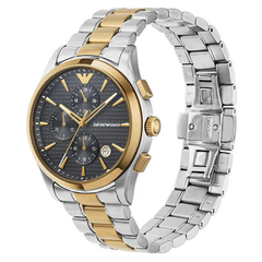 Emporio Armani Paolo Men’s Chronograph Watch – Grey Dial & Two-Tone Steel Strap