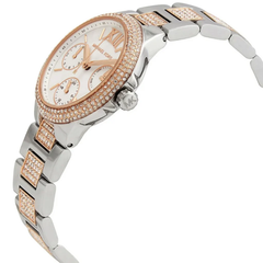 Michael Kors Mini Camille Pavé MK6846 Women?s Multifunction Watch ? White Dial & Two-Tone Steel Strap