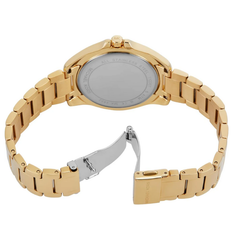 Michael Kors Kacie MK4852 Women?s Analogue Watch ? Black Dial & Gold Steel Strap