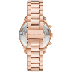 Michael Kors Berkley MK7412 Women?s Chronograph Watch ? Green Dial, Rose Gold Steel Strap