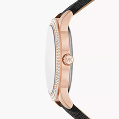 Michael Kors Tibby MK6968 Women?s Multifunction Watch ? Black Dial, Black Leather Strap