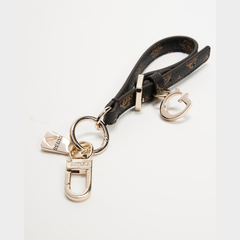 Guess Wristlet Keychain Mocha Logo Guess