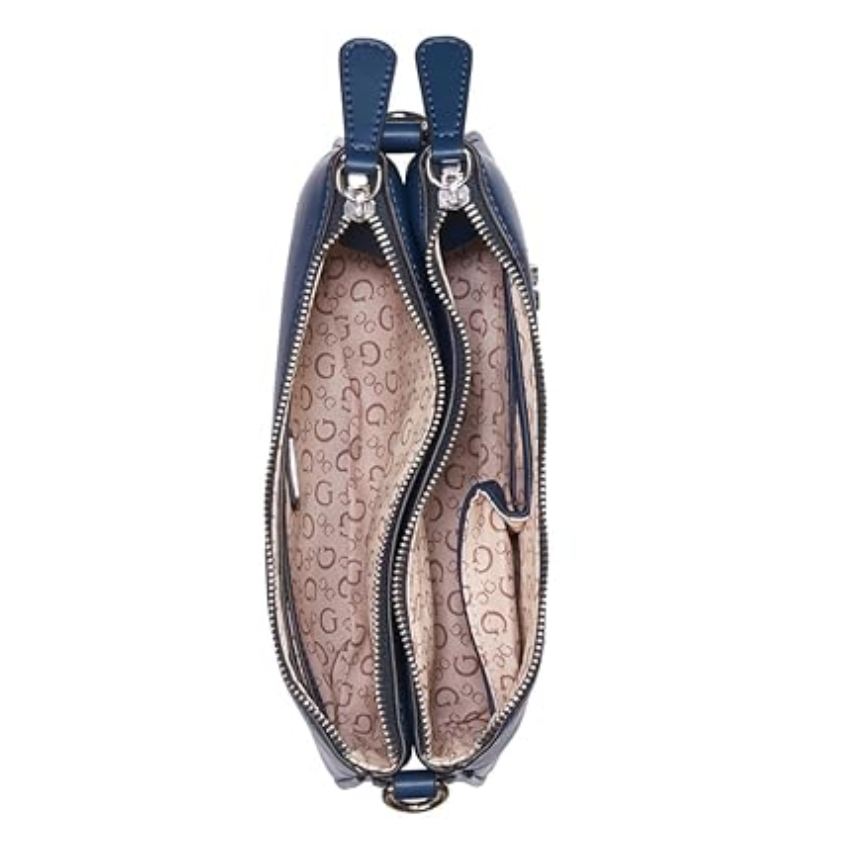 GUESS Tyrah Mini Crossbody Top Zip Bag – Navy Designer Handbag for Women Guess
