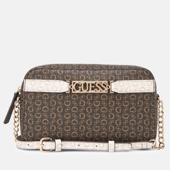 GUESS Perrez Mini Crossbody Top Zip Bag– Brown (BRM) Guess