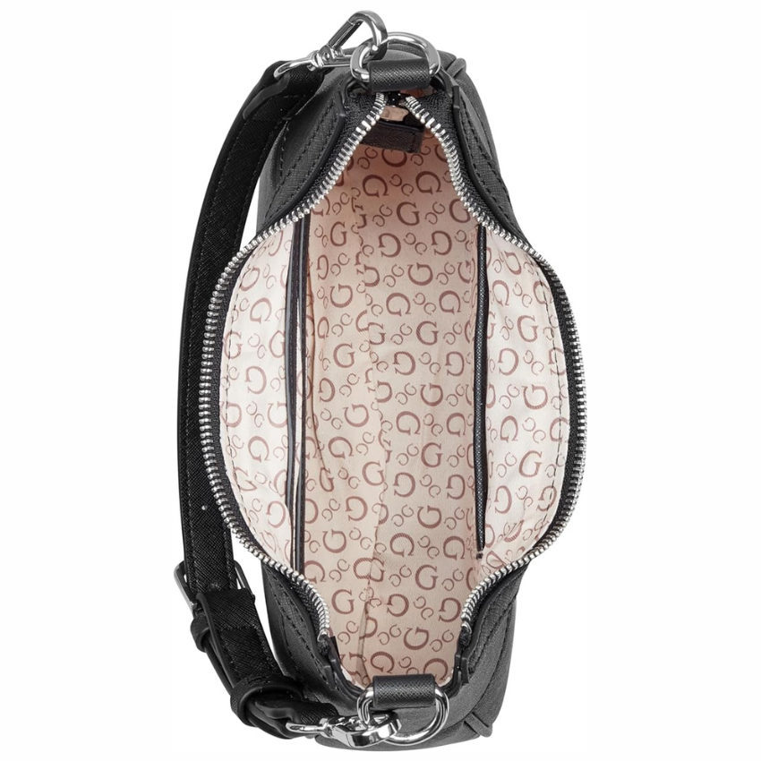 GUESS Berkton Mini Top Zip Bag – Coal Guess