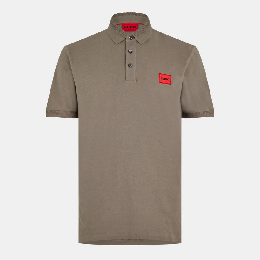 HUGO Deresino232 Slim-Fit Cotton Polo Shirt | Medium Grey Designer Polo